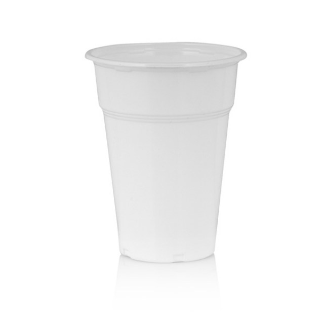 Πλαστικό ποτήρι νερου 250ml Λευκό 50 τεμ